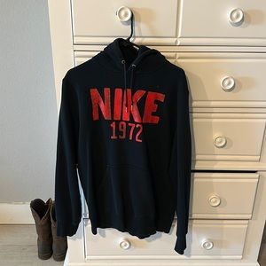 Distressed Red Nike lettering hoodie